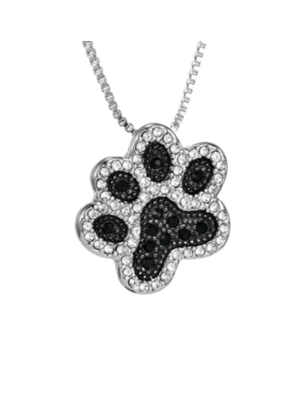 Rhinestone Dog Paw Necklace